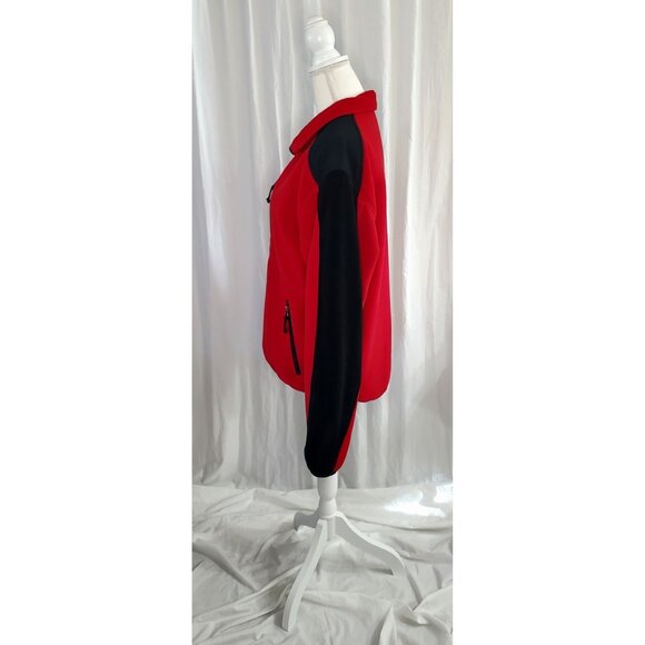Vtg LL Bean Polartec Wind Pro Fleece Jacket USA Made Red & Black Full Zip Mens L - Picture 9 of 16